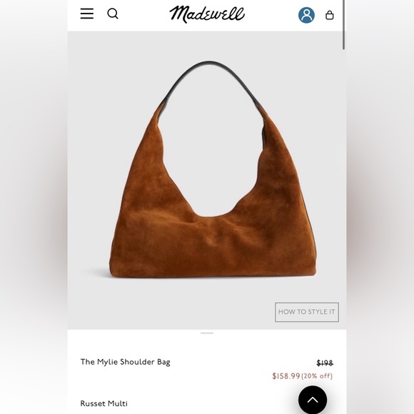 NWT Madewell The Mylie Shoulder Bag - Picture 5 of 8